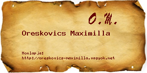 Oreskovics Maximilla névjegykártya